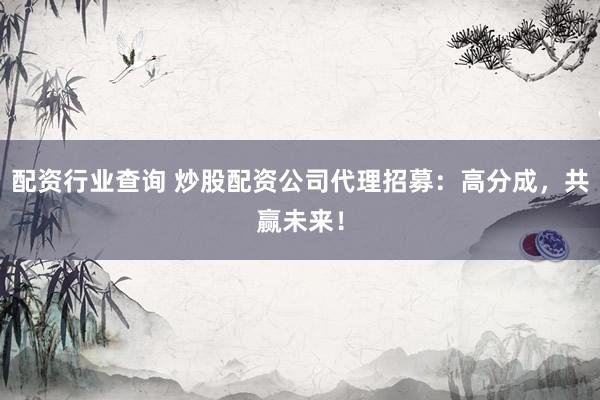 配资行业查询 炒股配资公司代理招募：高分成，共赢未来！