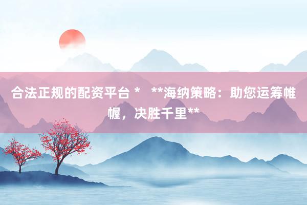 合法正规的配资平台 *   **海纳策略：助您运筹帷幄，决胜千里**