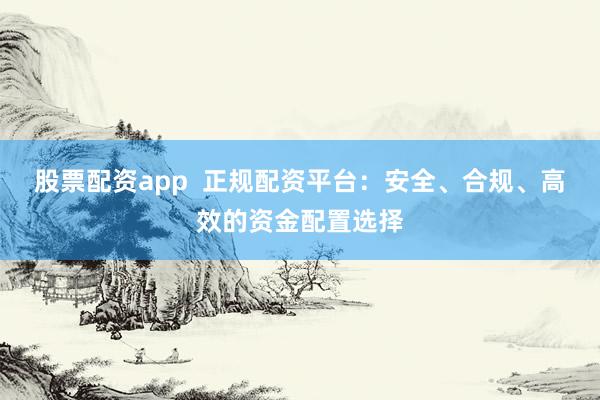 股票配资app  正规配资平台：安全、合规、高效的资金配置选择