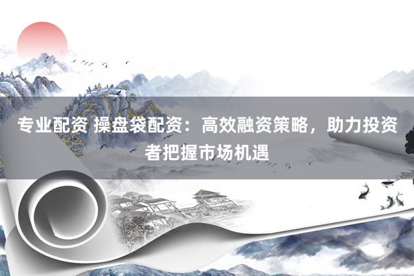 专业配资 操盘袋配资：高效融资策略，助力投资者把握市场机遇