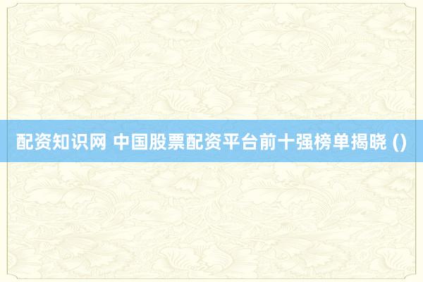 配资知识网 中国股票配资平台前十强榜单揭晓 ()