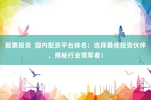 股票投资  国内配资平台排名：选择最佳投资伙伴，揭秘行业领军者！