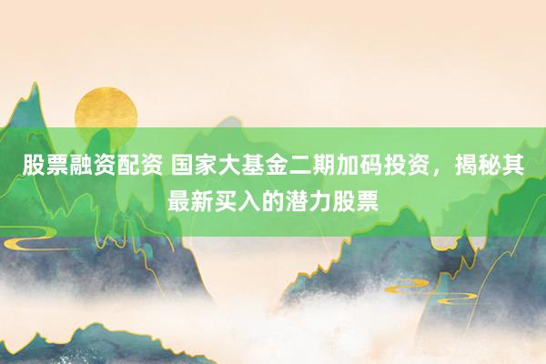 股票融资配资 国家大基金二期加码投资，揭秘其最新买入的潜力股票