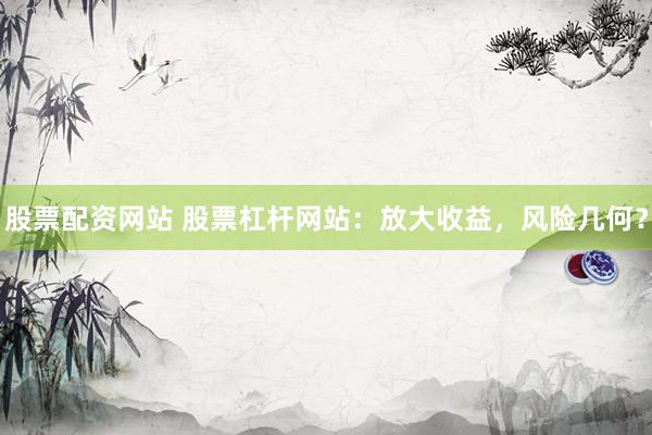 股票配资网站 股票杠杆网站：放大收益，风险几何？