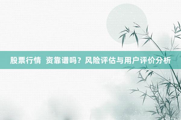股票行情  资靠谱吗？风险评估与用户评价分析