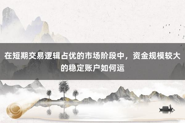 在短期交易逻辑占优的市场阶段中，资金规模较大的稳定账户如何运