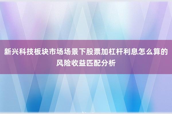 新兴科技板块市场场景下股票加杠杆利息怎么算的风险收益匹配分析