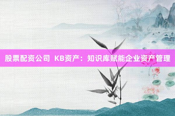 股票配资公司  KB资产：知识库赋能企业资产管理