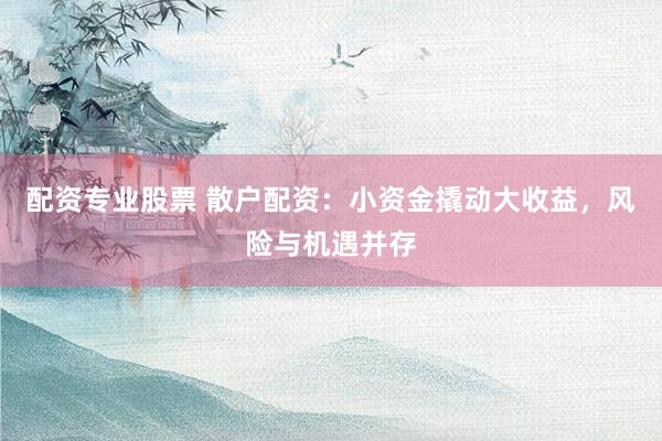 配资专业股票 散户配资:小资金撬动大收益,风险与机遇并存