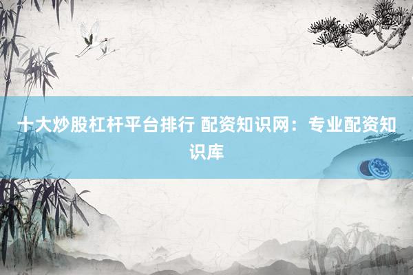 十大炒股杠杆平台排行 配资知识网：专业配资知识库